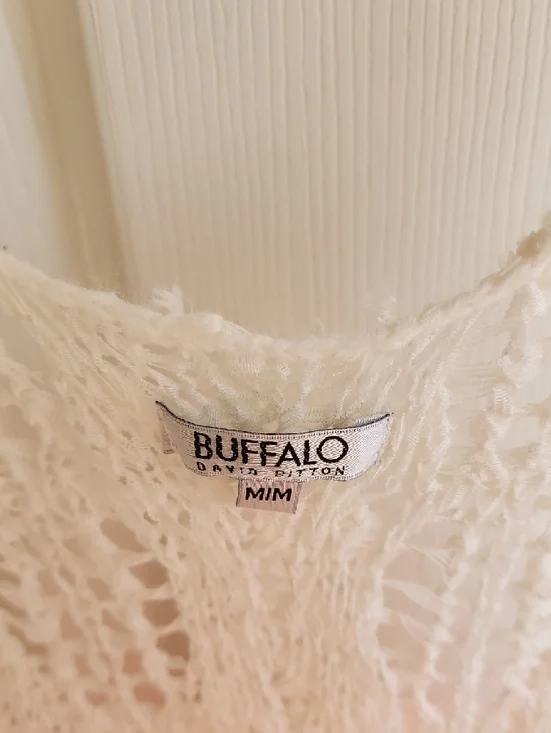 Buffalo David Bitton Cream to Coral Fringe Crochet Camisole sz M - Picture 4 of 6